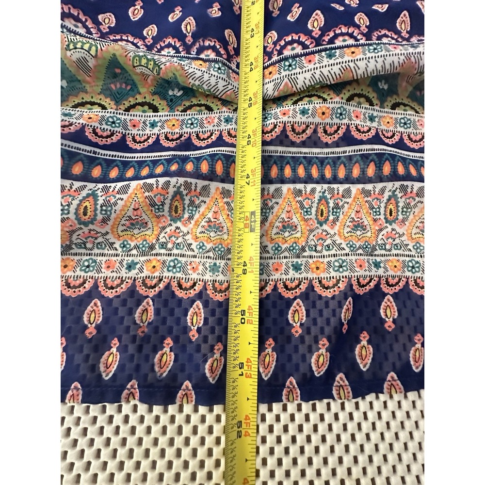 Sienna Sky Navy Blue Printed Maxi Dress with Border Trim - Picture 9 of 9